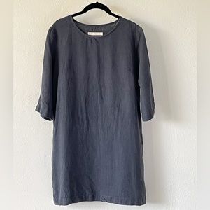 Blue Summer House Lagenlook Linen Coastal Grandma Blue Gray Tunic